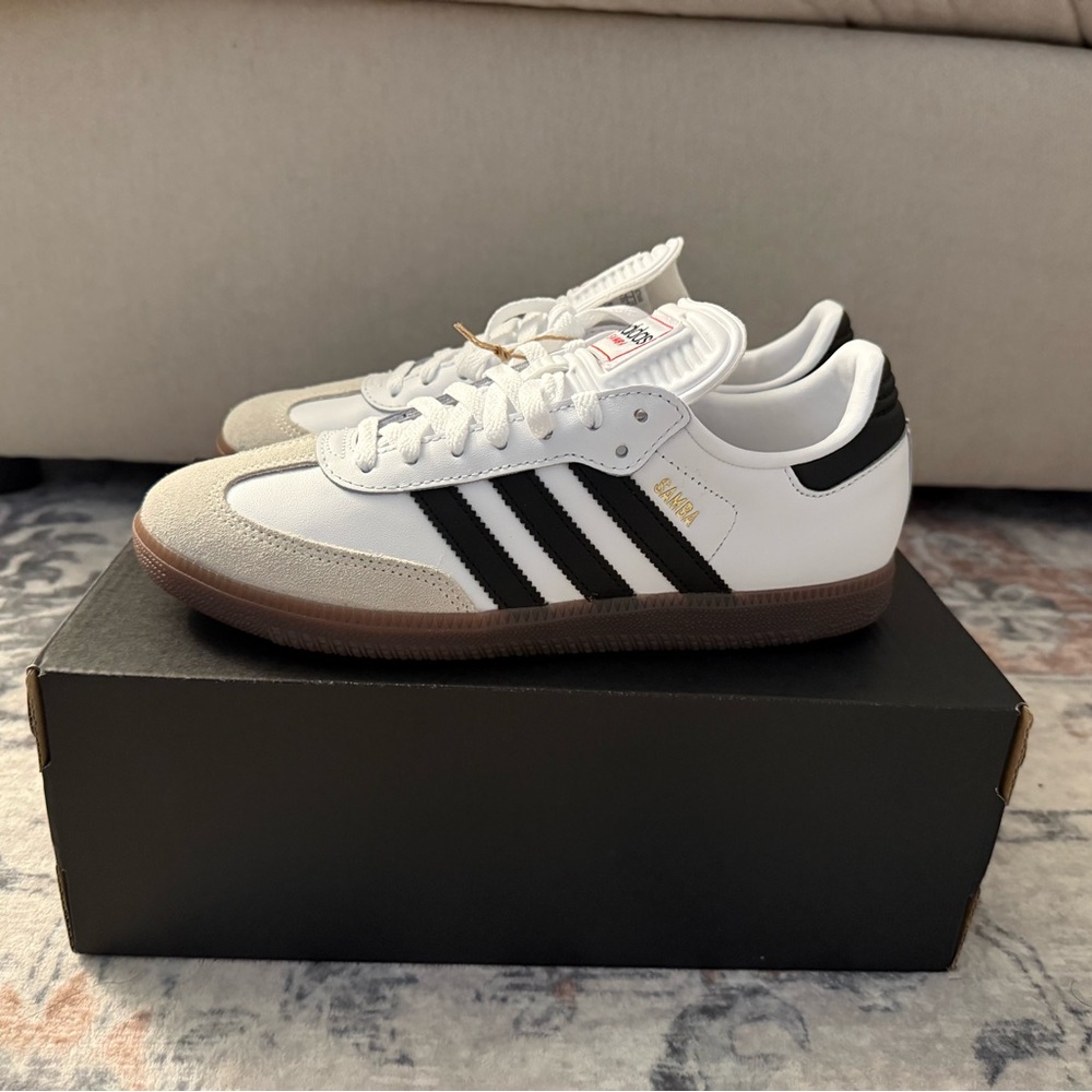 Adidas Samba White and Black Trainers